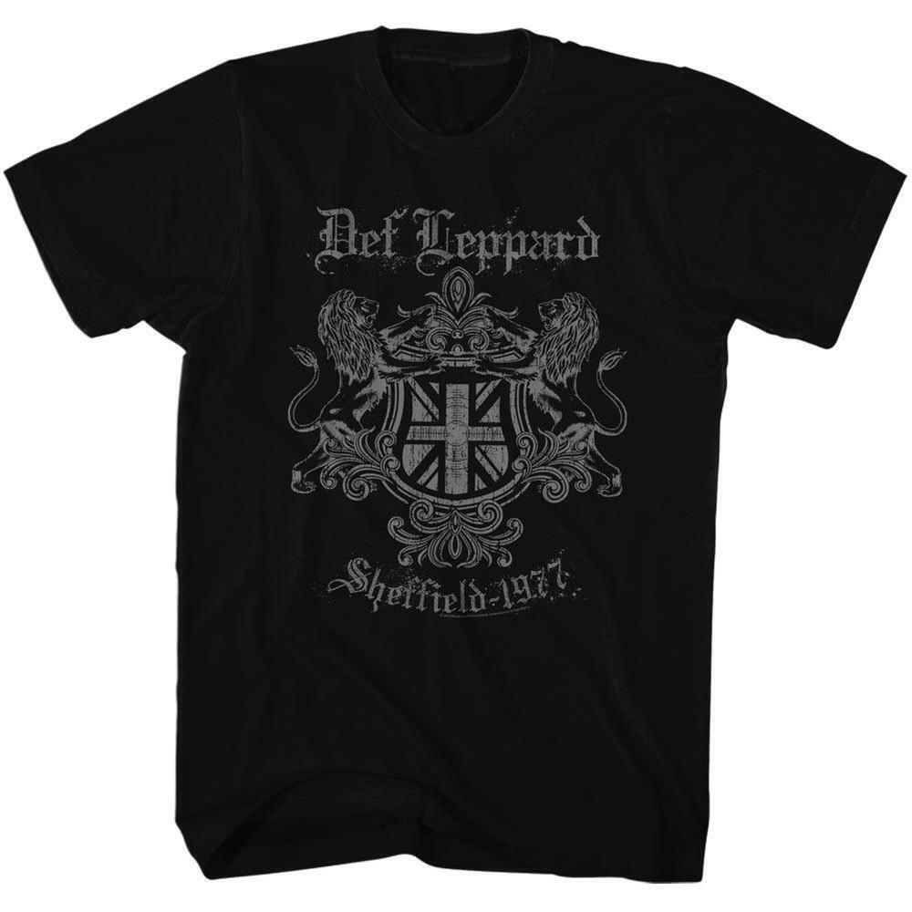 Def Leppard Sheffield 77 Black Adult T Shirt